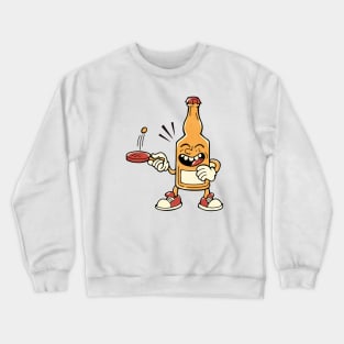 Bottle playing ping pong sport Crewneck Sweatshirt